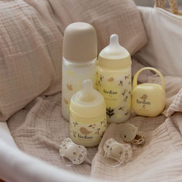 SUAVINEX Pacifier Holder - Birdies - Beige - From Birth