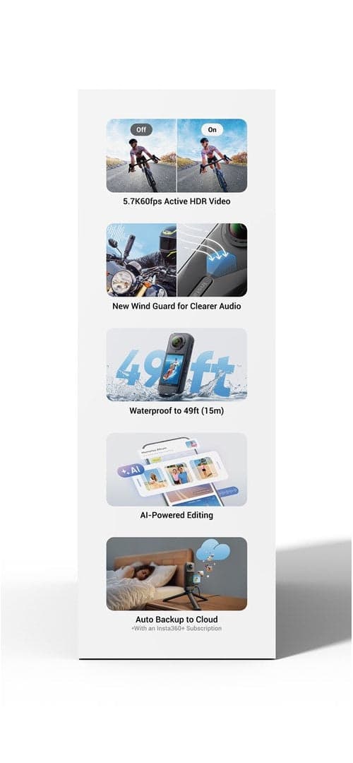 INSTA360 X5 360° Action Camera 8K Waterproof