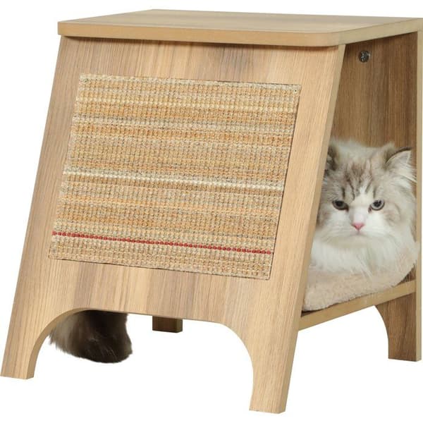 ZOLUX 3-in-1 Cat Console - Sisal Scratching Post, Bed and Side Table - 43.5 cm - Boreal - Beige