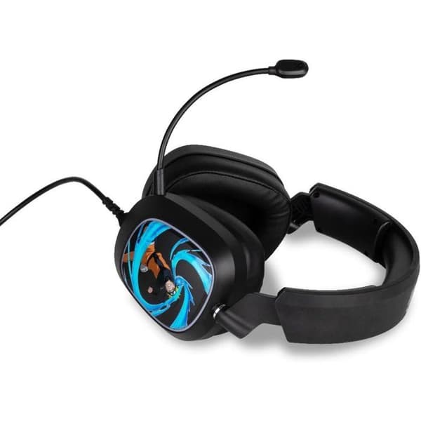 Konix Wired Gaming Headset - Naruto Shippuden - 7.1 PC - 50 mm Drivers - Microphone - 2 m Cable - LED - Black