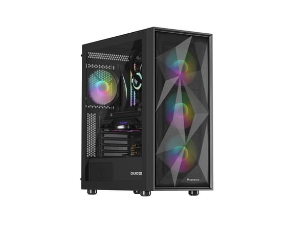 Genesis Diaxid 605 ARGB Midi Tower Case with USB-C Window Black