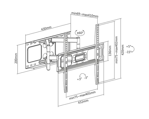 Robust TV Vægbeslag 32”-70”