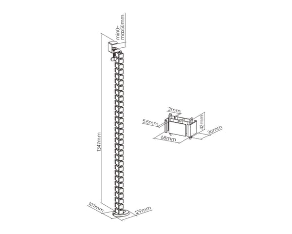 Flexible Desk Cable Management Spine - Hopea Kaapelinkeräin