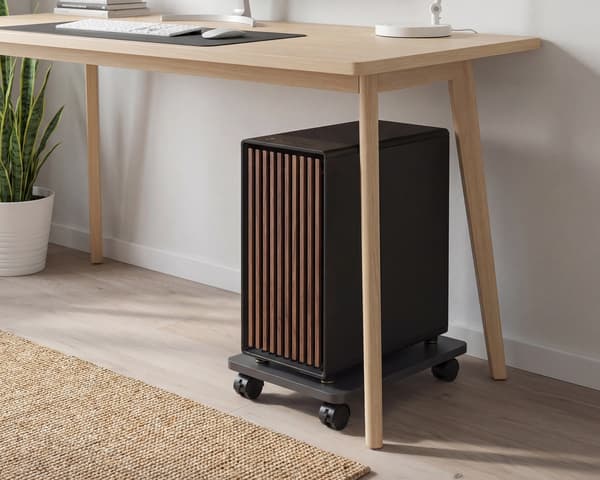 Mobile Computer Stand - Musta Keskusyksikön pyörällinen koroke