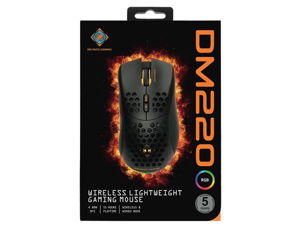 DM220 Langaton RGB Pelihiiri Ultralätt - Musta