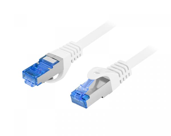 10 Meter Cat6A FTP LSZH CCA Netværkskabel Hvid + Fluke Passed