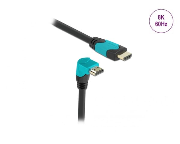 High Speed HDMI-kabel 2.1 Nedåtvinklad - Svart - 3m