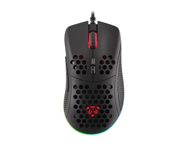Krypton 555 Ultralight RGB Gaming Mus - Sort