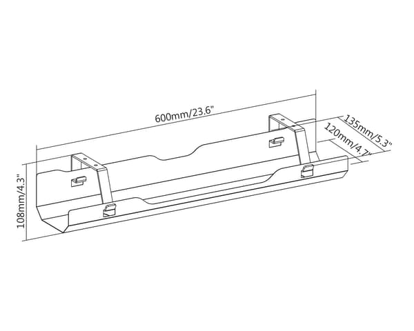 Premium Under-desk Cable Tray - Johtokouru Valkoinen