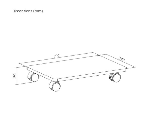 Mobile Computer Stand - Musta Keskusyksikön pyörällinen koroke