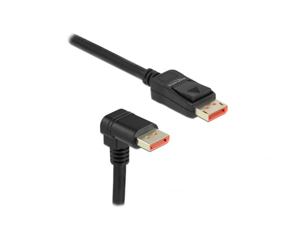 DisplayPort Kabel 1.4 (4k/8k) - Nedadvinklet - Sort - 1m