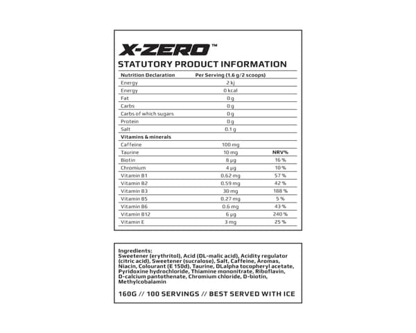 X-Zero Rhubarb Apple - 100 Portioner