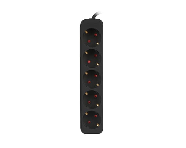 Grenuttag 5-uttag 1.5 Meter - Svart