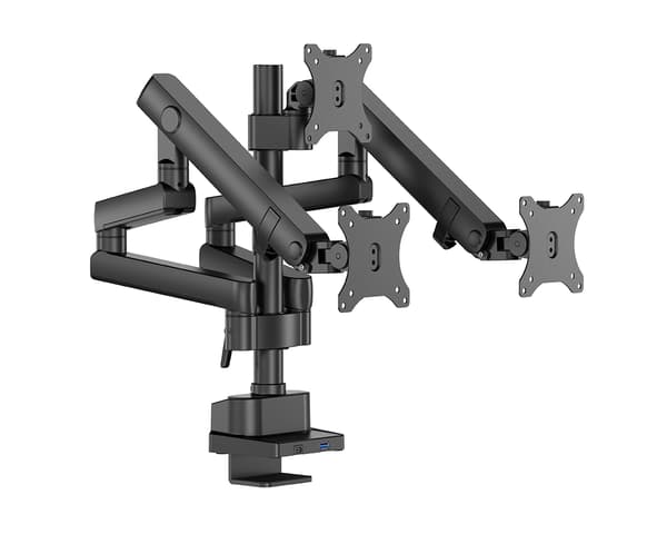 Monitor Arm SLIM V2 med USB 3.0-Hubb - 3 Skærmar