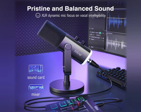 AMPLIGAME AM8 RGB USB/XLR Mikrofon - Dynamisk Mikrofon - Sort