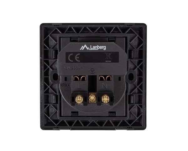 AC Stikkontakt med 2 USB Porter - Svart