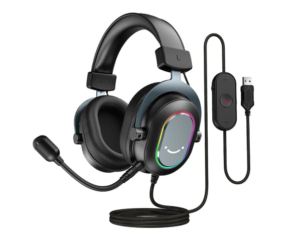 H6 USB 7.1 Gaming Headset RGB - Sort