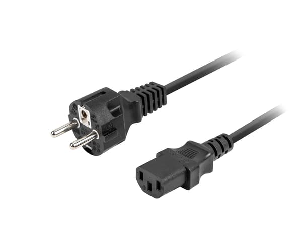Strømkabel CEE 7/7 til C13 VDE - Svart - 1.8m