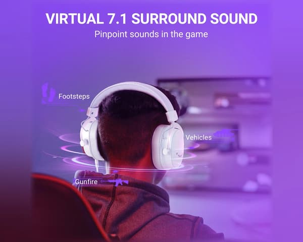 H9 7.1 Gaming Headset RGB - Vit