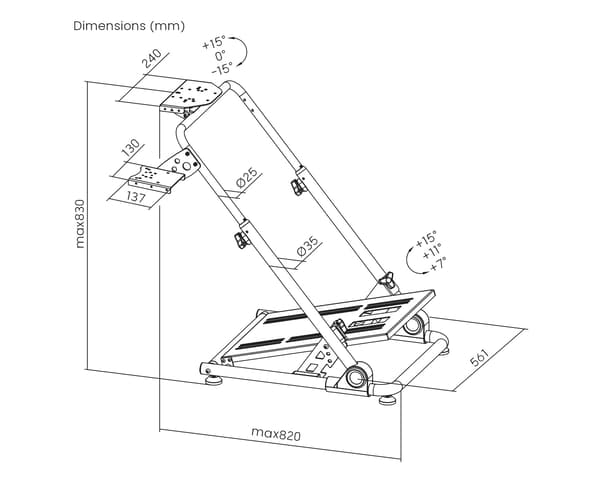 Racing Simulator Wheel Stand med Gear Shifter - LRS10