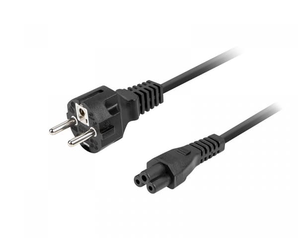 Strømkabel CEE 7/7 til C5 - Svart - 1.8m