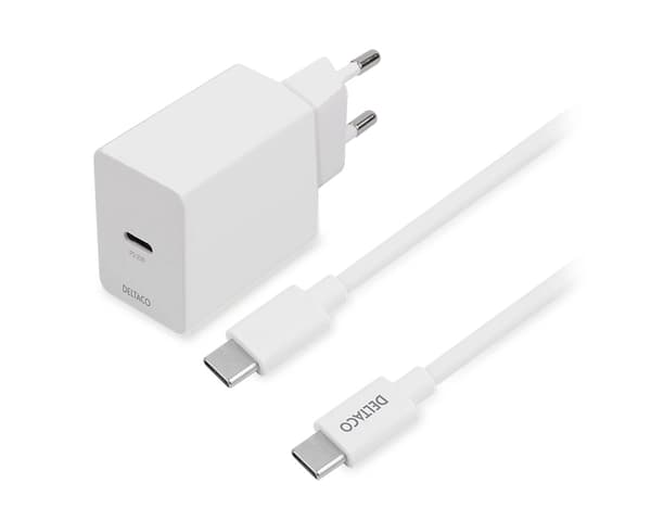 USB-C PD Wall Charger 20 W incl USB-C Cable - Hvit Vegglader