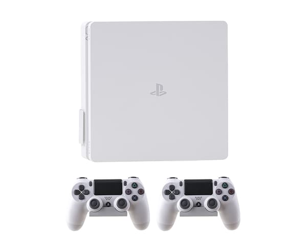 Veggfeste Bundle til PS4 Slim - Hvit