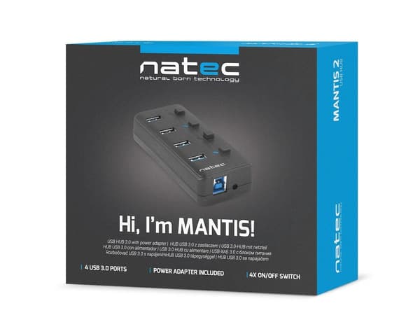Mantis 2 3.0 4-Porttinen USB-hubi