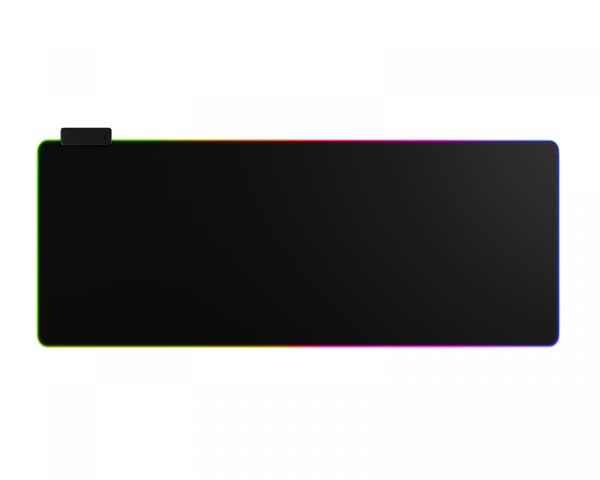RGB Musemåtte XXL med USB-Hub - Sort