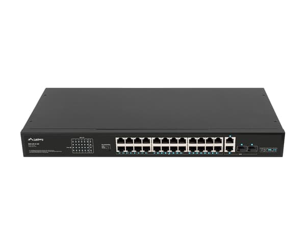 Netværksswitch 24-ports, 100MB POE+/2X COMBO RACK 19” (1000 Mbps, Max 360W)