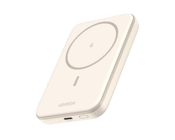 Trådløs Magnetisk Powerbank 5000 mAh - Beige