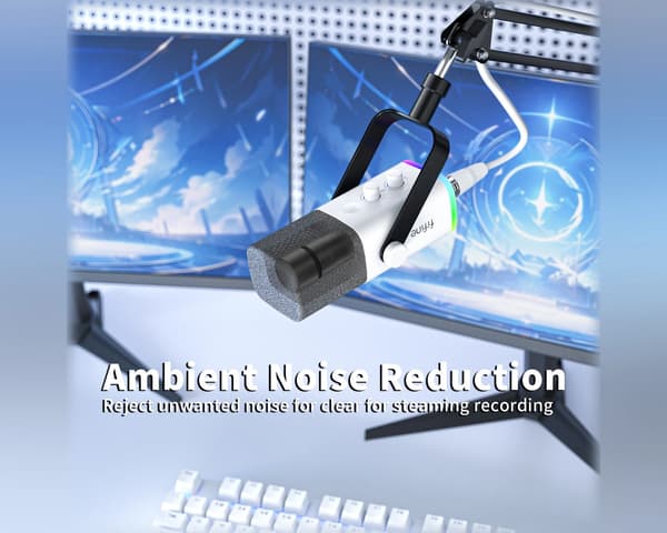 AMPLIGAME AM8 RGB USB/XLR Mikrofon - Dynamisk Mikrofon - Hvid
