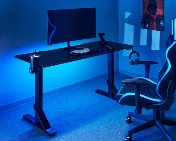 Heavy Duty RGB Gaming Skrivebord 112 x 60 cm - Sort