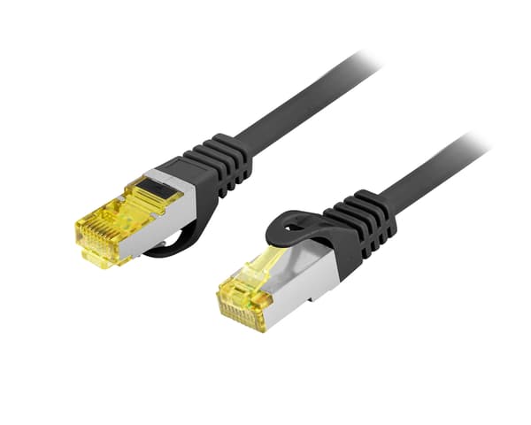 CAT.6A S/FTP LSZH CU - Verkkokaapeli - Musta - 0.5m