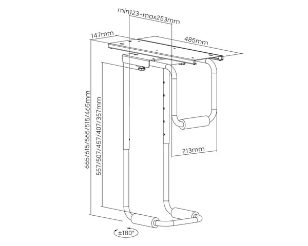 Heavy-Duty 30kg Datorhållare för Montering under Skrivbord