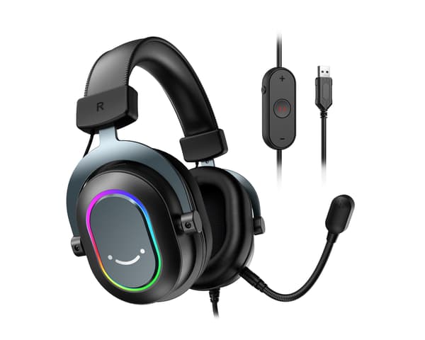 H6 USB 7.1 Gaming Headset RGB - Sort