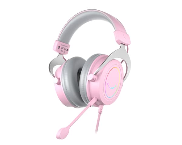 AMPLIGAME H3 Gaming Headset RGB - Lyserød