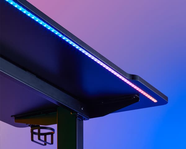 Heavy Duty RGB Gaming Skrivebord 112 x 60 cm - Sort