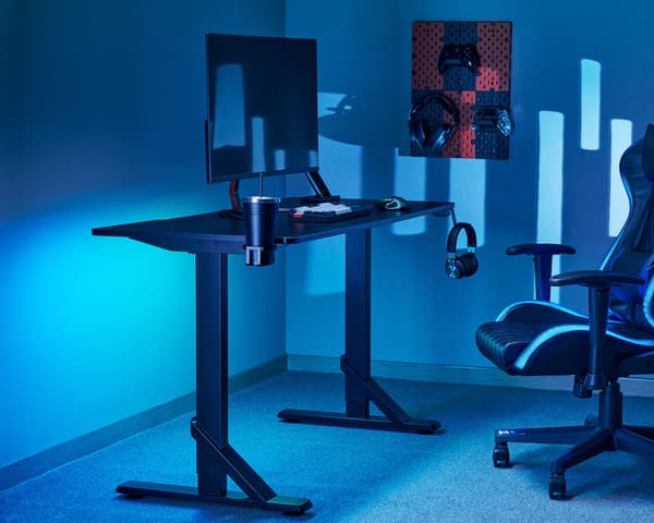Heavy Duty RGB Gaming Skrivebord 112 x 60 cm - Sort