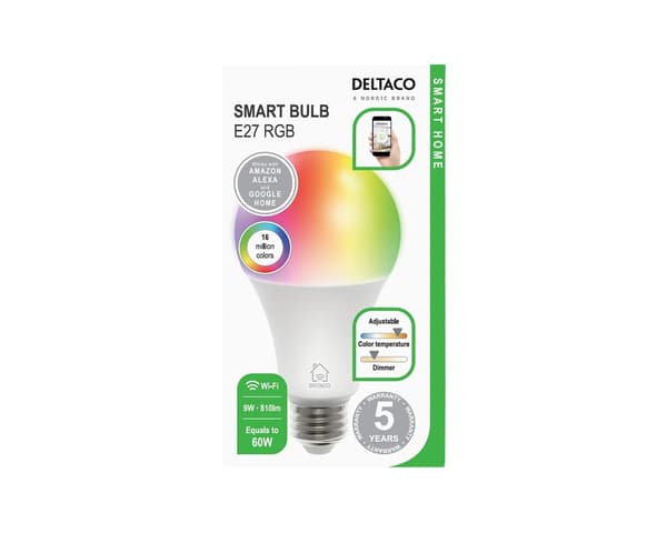 3x RGB LED Älylamppu E27 WiFi 9W