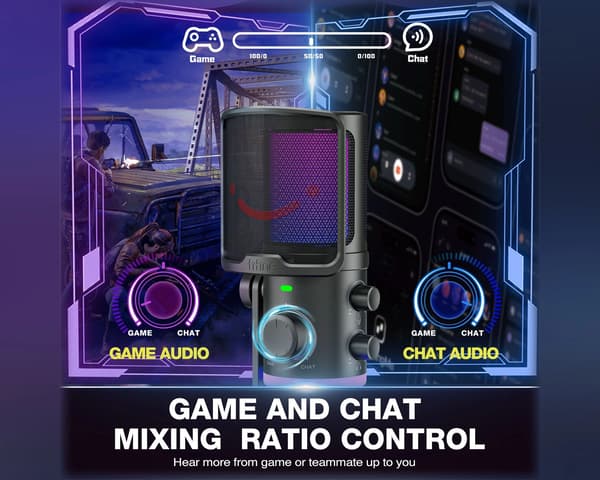 Ampligame AM6 Kondensatormikrofon med RGB - Black