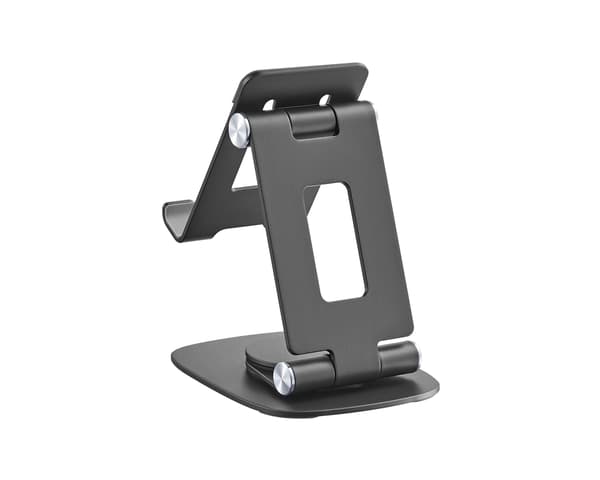 Aluminium Tablet Stander og Mobilholder - Sort