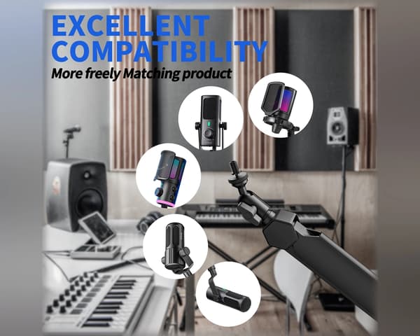 BM66 Boom Arm Stand - Musta Mikrofoniteline