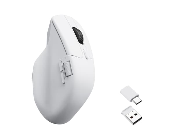 M6 4K Ergonomisk Trådlös Mus - Vit