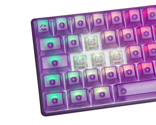 AMETHYST Base 65 Hotswap Gaming Tangentbord - ISO German [White Flame]
