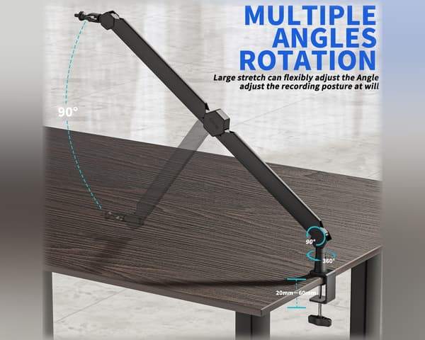 BM66 Boom Arm Stand - Svart Mikrofonstativ