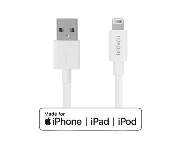 USB-A til Lightning MFi - Ladekabel 2m - Hvid