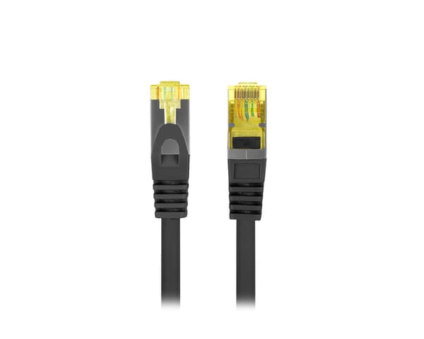 CAT.6A S/FTP LSZH CU - Halogenfri Nätverkskabel - Svart - 1 Meter