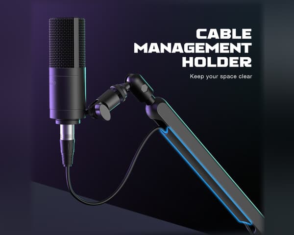 Low-Profile Boom Arm Stand - Svart Mikrofonarm