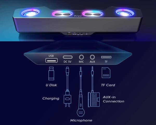 A16 Portable RGB Wireless Speaker - Bluetooth Høyttaler
